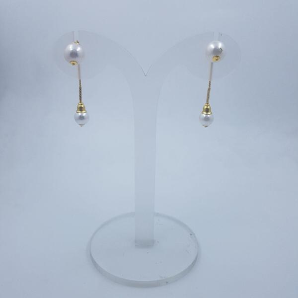 Gold Sui Dhaga/ Earrings For Women with White Pearls