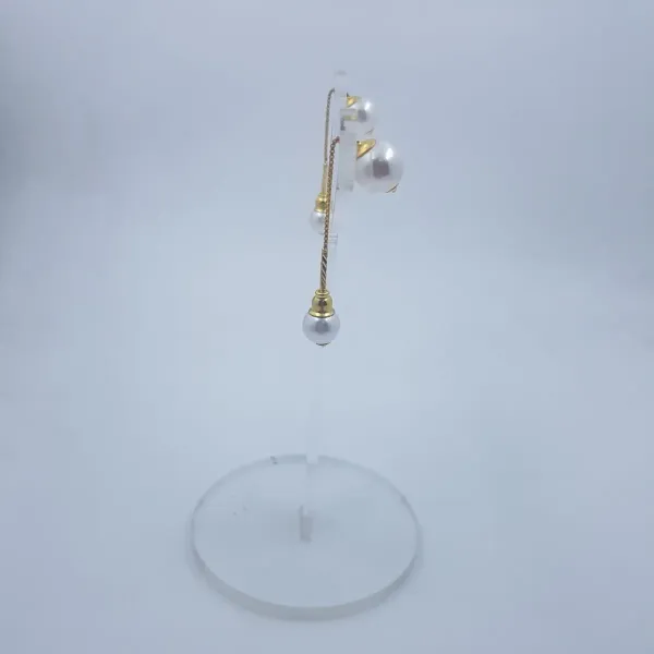 Gold Sui Dhaga/ Earrings For Women with White Pearls