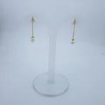 Gold Sui Dhaga/ Earrings For Women with White Pearls