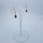 Traditional Red Stone Gold Earrings