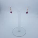 Traditional Red Stone Gold Earrings