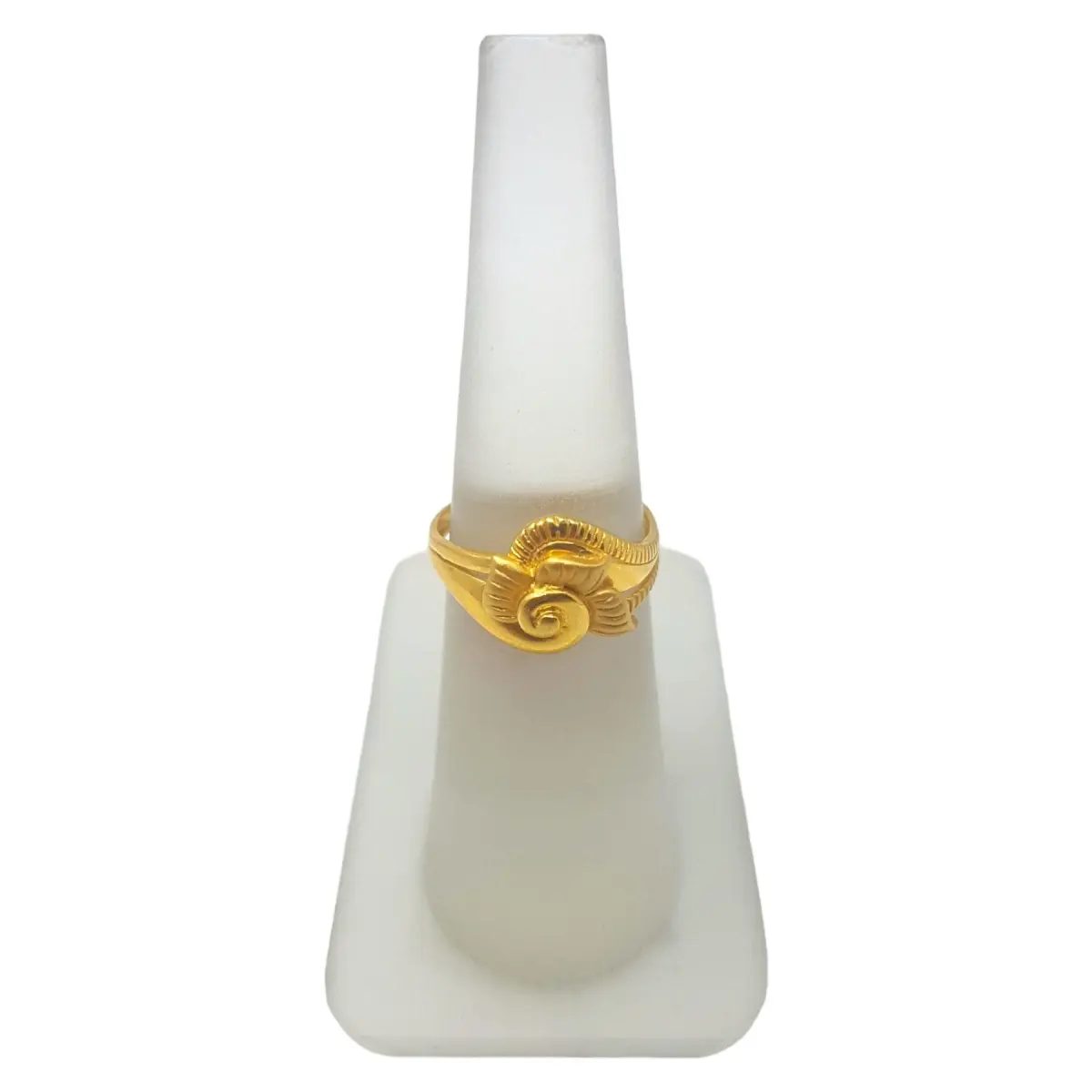 Floral Design Gold Adjustable Ladies Cast Band