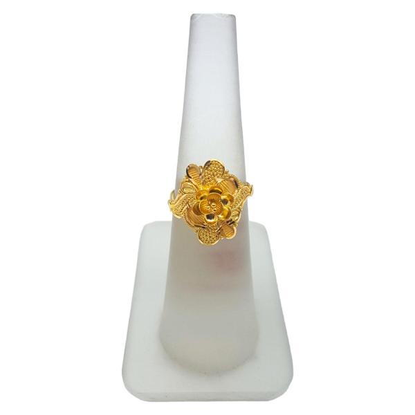 Floral Design Gold Adjustable Ladies Plain Ring 