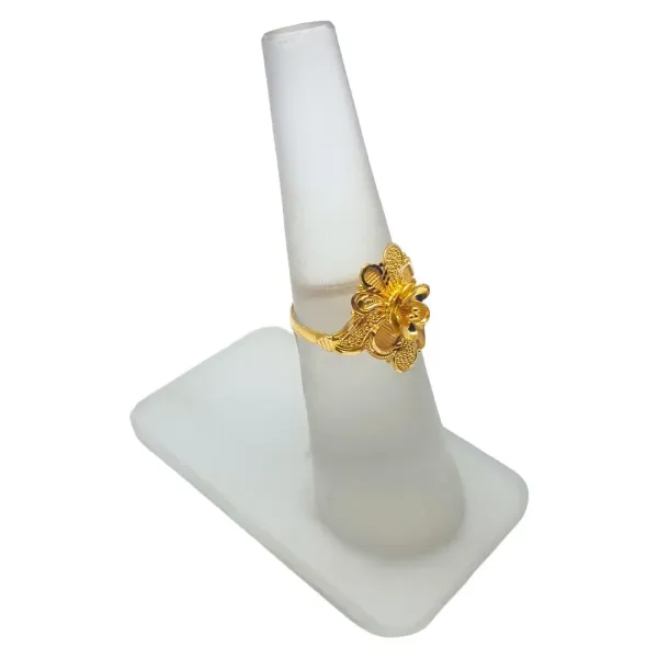Floral Design Gold Adjustable Ladies Plain Ring 