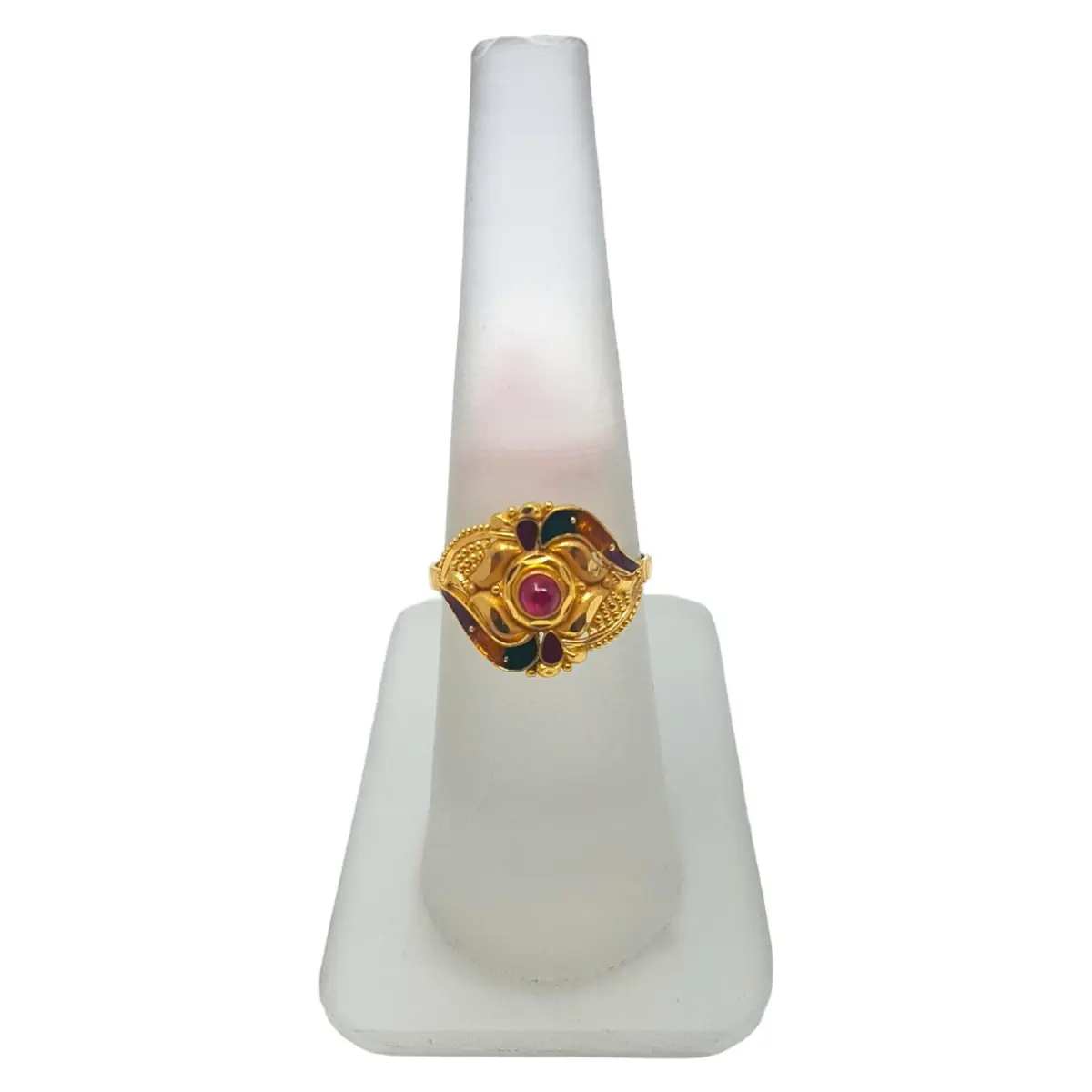 Adorable Gold Adjustable Ladies Plain Ring with Flowers Design 