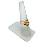 Adorable Gold Adjustable Ladies Plain Ring with Flowers Design 