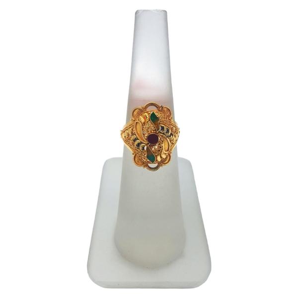 Amazing Ladies Gold Ring with Beautiful Flowers Design 