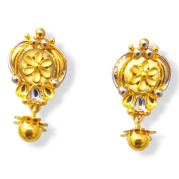 Beautiful Gold Earring in Flowers Design for Ladies 