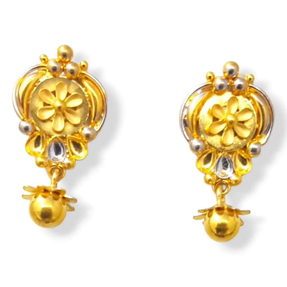 Beautiful Gold Earring in Flowers Design for Ladies 