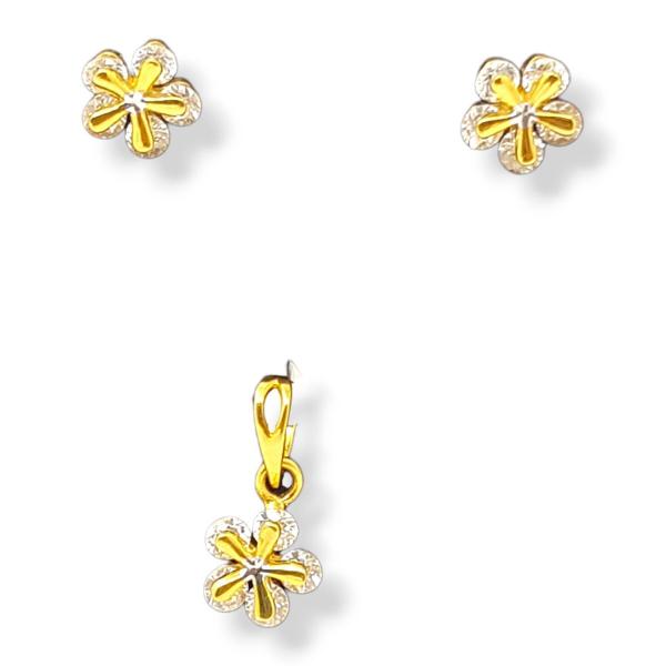 Amazing Flower Degin Gold Pendant Set