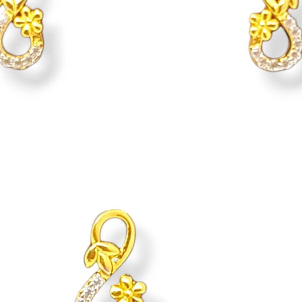 Elegant S shape Gold Pendant Set 