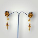 Beautiful Gold Long Earrings in Antique Design for Ladies 