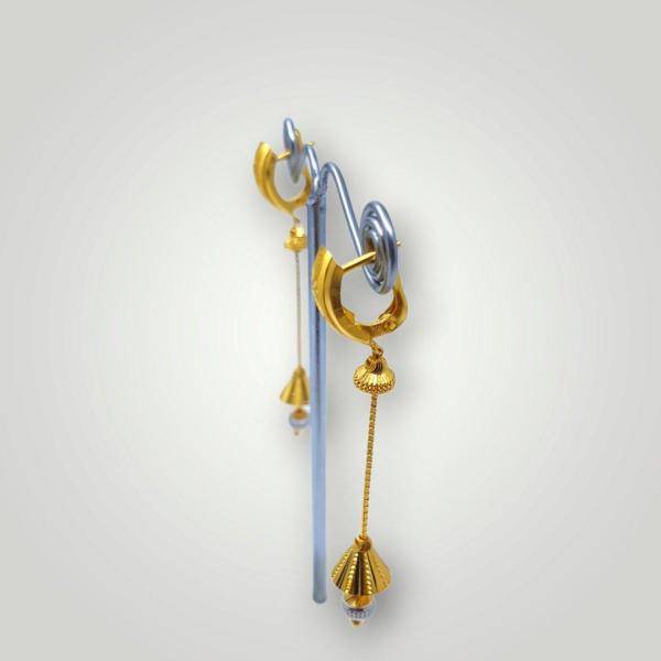 Adorable Gold Long Earrings in Beautiful Design 