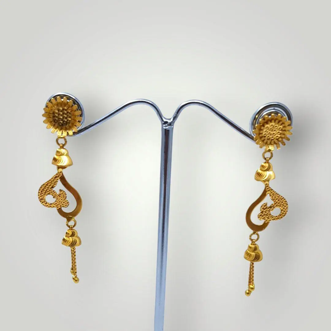 Gold long Earring with Beautiful Design