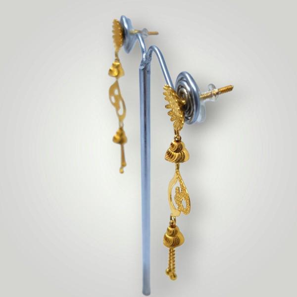 Gold long Earring with Beautiful Design