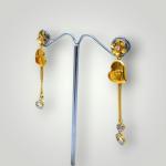 Adorable Gold Ladies Long Earrings with Beautiful Design 