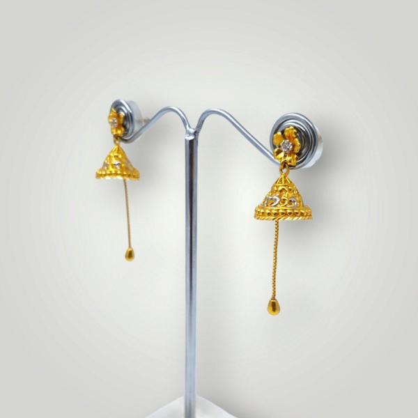 Fancy Gold Jhumke with Beautiful Design 