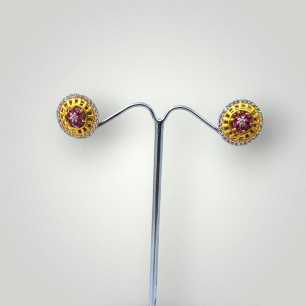 Gold Long Earrings in Zerkon and Beautiful Design