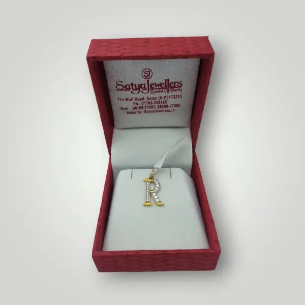 Beautiful Gold Zerkon Alphabet R Pendent