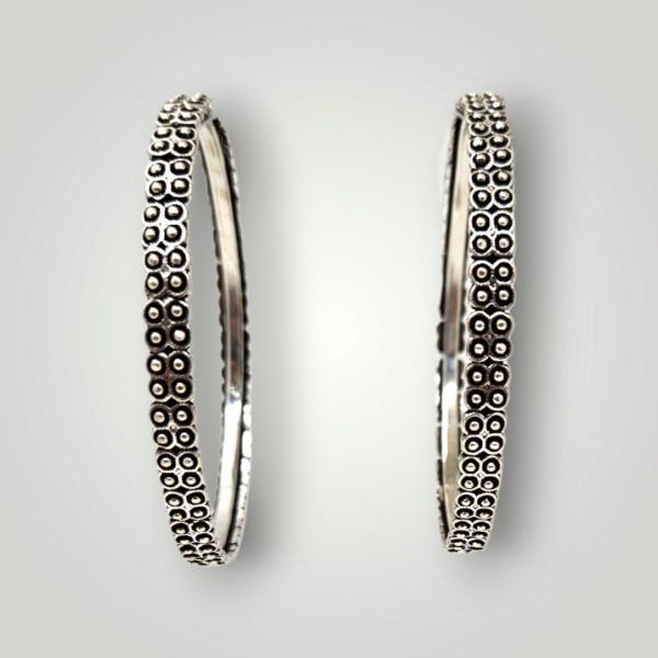 925 Sterling Silver Beautiful Bangles with Flowers Design 