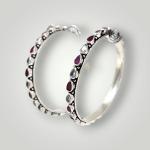 Beautiful Silver Bangles With White And Pink Stone