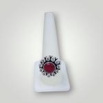 Amazing Red Stone Silver Ring for Ladies 