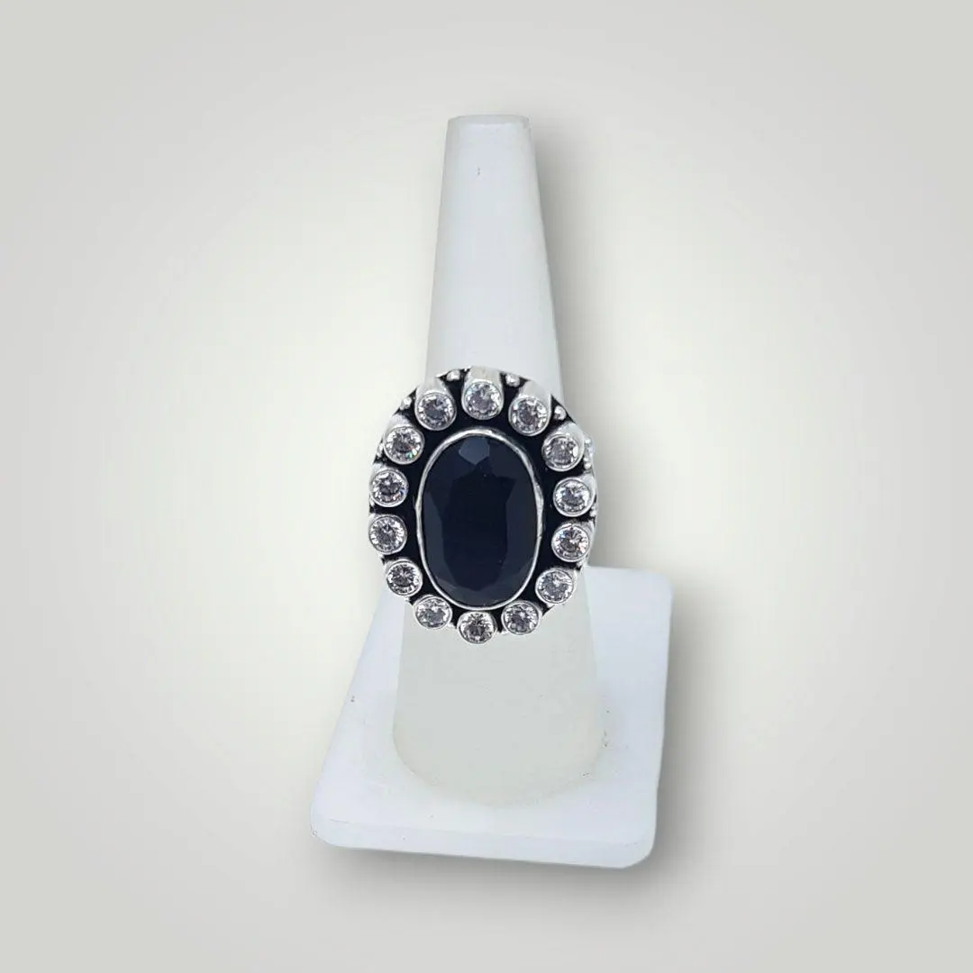 Beautiful Silver Ring With Black Stone