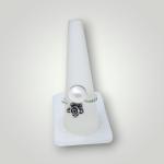 925 Sterling Silver Ring with Flowers Design & single White Pearl 