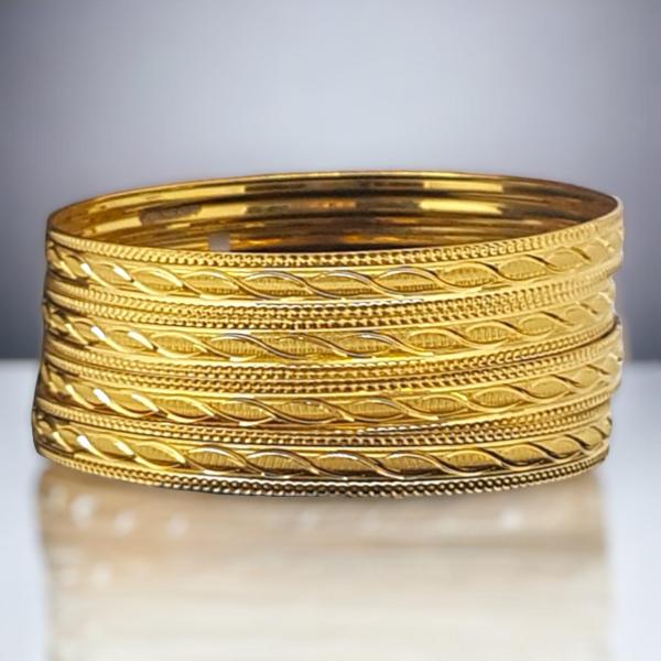 Elegant Plain Gold Bangles for Ladies 