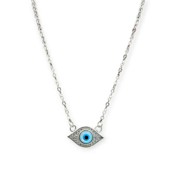 925 Sterling Silver Chain with Blue Evil-Eye Pendant