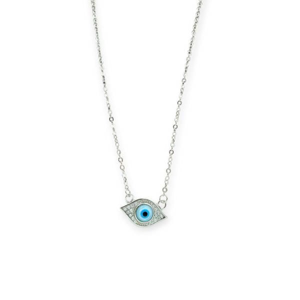 925 Sterling Silver Chain with Blue Evil-Eye Pendant