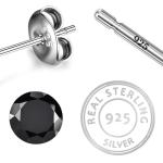 925 Sterling Silver Real Black onyx Gemstone Round Shape Stud Earrings