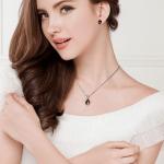925 Sterling Silver Natural Garnet Gemstone Pendent with Chain for Women & Girls