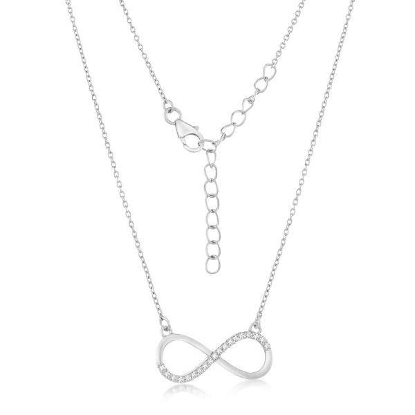 925 Sterling Silver Swarovski Zirconia Infinity Shape Pendent Chain