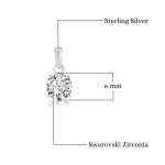 925 Sterling Silver Swarovski Zirconia Classic Pendent / Locket for Women & Girls