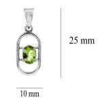 925 Sterling Silver Natural Peridot Gemstone Pendent / Locket for Women & Girls