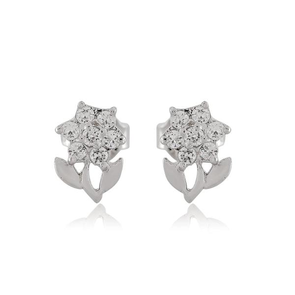 925 Sterling Silver Swarovski Zirconia Minimalistic Designer Stud Earrings