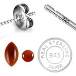 925 Sterling Silver Natural Red onyx Gemstone Dangler Drop Earrings