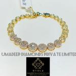 Natural Diamonds yellow Gold Ladies Zerkon Bracelet in 14k Purity