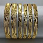 Gold Bangle Set with 2 Kara and 4 Bangles