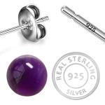 925 Sterling Silver Natural Amethyst Gemstone Dangler Drop Earrings