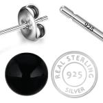 925 Sterling Silver Natural Black onyx Gemstone Dangler Drop Earrings