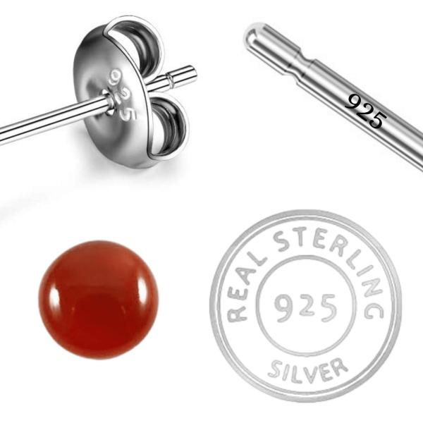 925 Sterling Silver Natural Red onyx Gemstone Dangler Drop Earrings