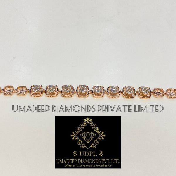 Natural Diamonds Rose Gold Bracelet 14k