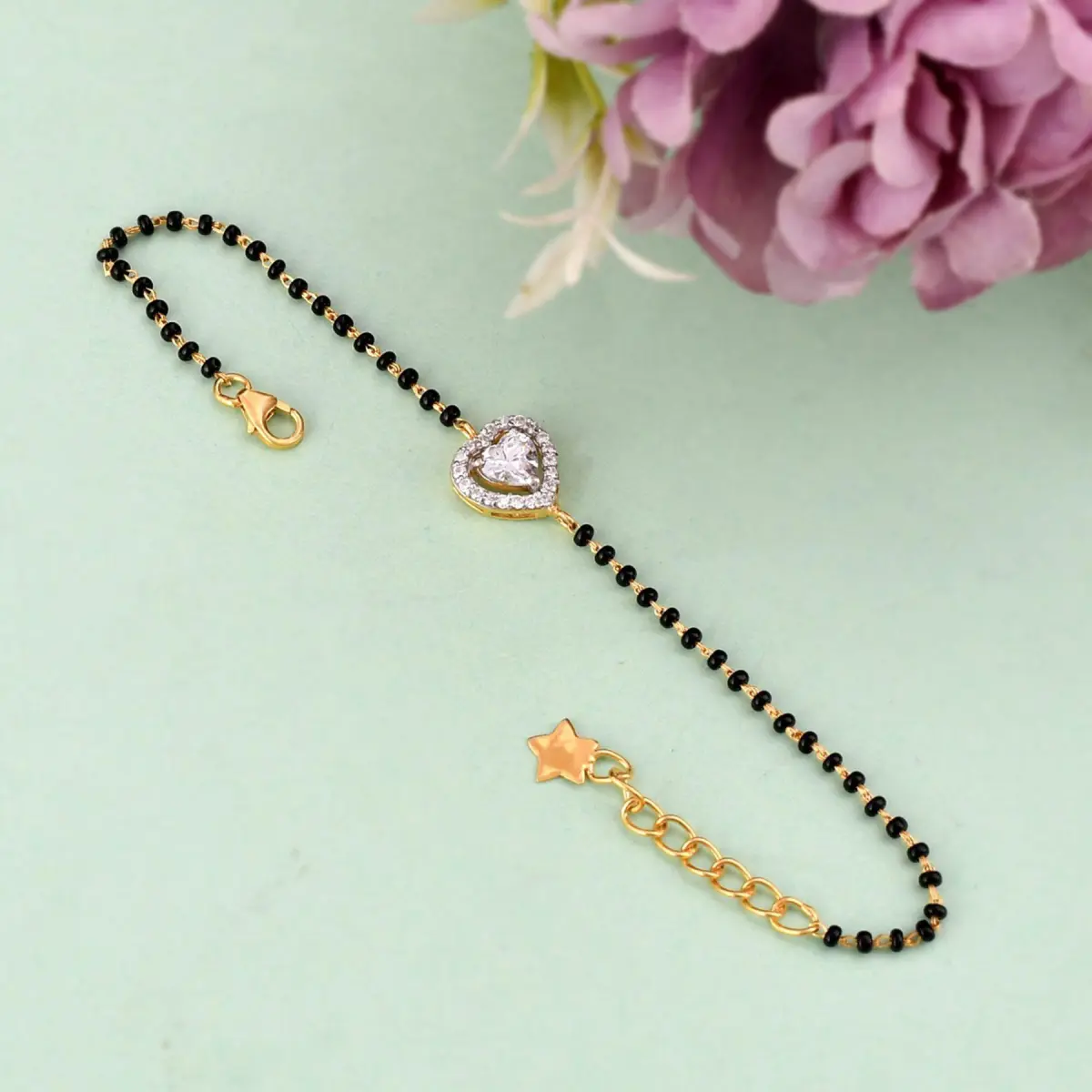 925 Sterling Silver Swarovski Zirconia Hand Mangalsutra Bracelet