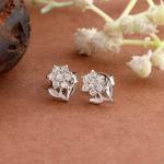 925 Sterling Silver Swarovski Zirconia Minimalistic Designer Stud Earrings