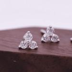 925 Sterling Silver Swarovski Zirconia Minimalistic Designer Stud Earrings