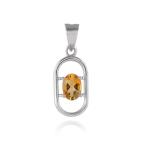 925 Sterling Silver Natural Citrine Gemstone Pendant / Locket for Women & Girls