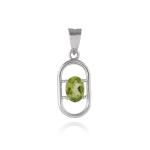 925 Sterling Silver Natural Peridot Gemstone Pendent / Locket for Women & Girls