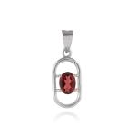 925 Sterling Silver Natural Garnet Gemstone Pendant / Locket for Women & Girls